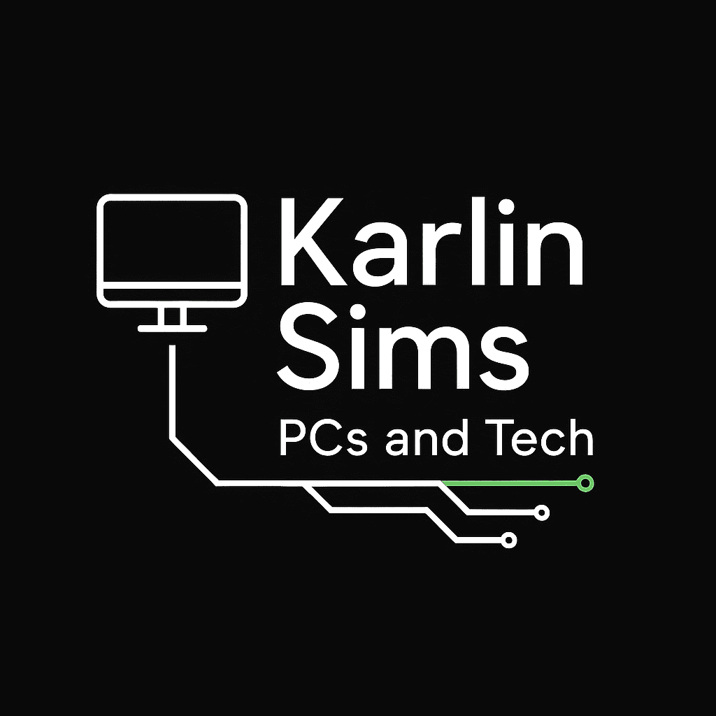 Karlin Sims - PCs and Tech Logo